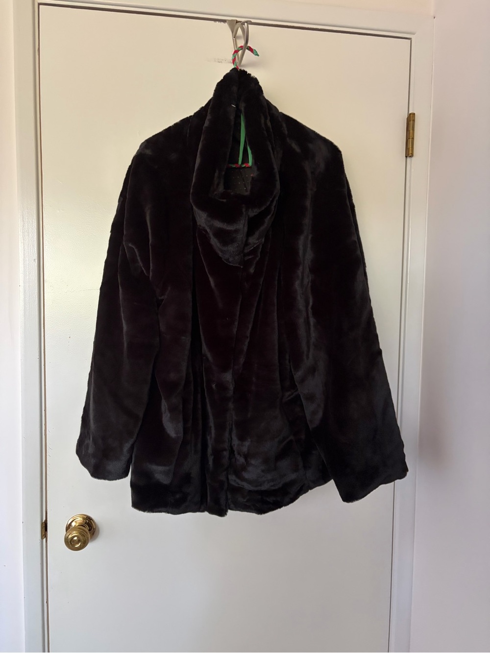 Addition Elle Black Plush Hooded Teddy Coat